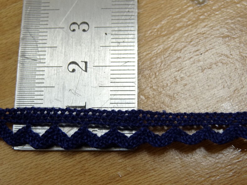 Dentelle croquet teinte bleu marine 9 mm 1