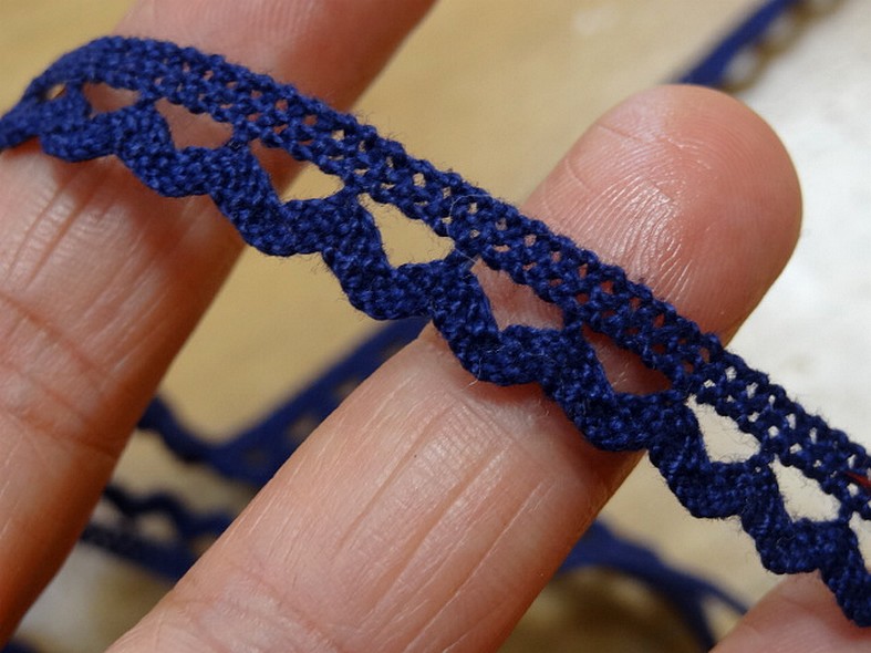 Dentelle croquet teinte bleu marine 9 mm 2