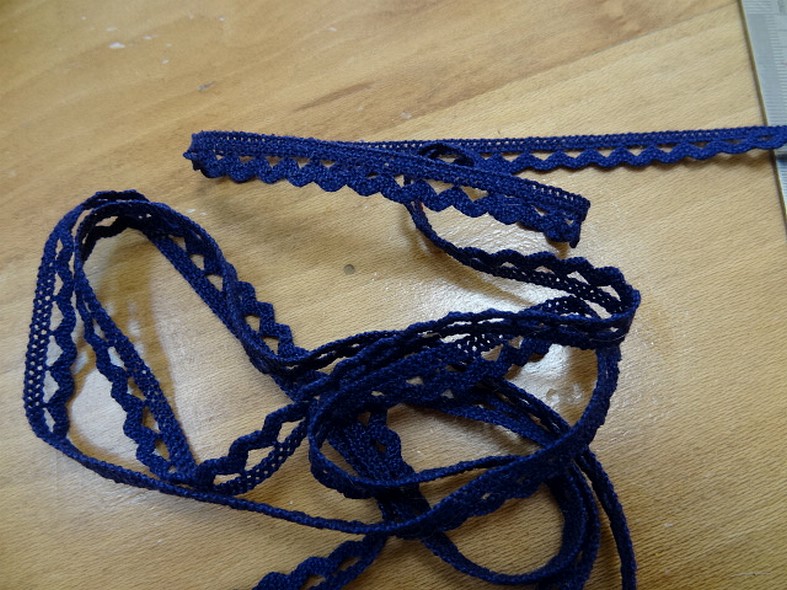 Dentelle croquet teinte bleu marine 9 mm 3