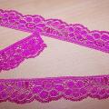 Dentelle extensible fuchsia fleurie petite largeur 1 1