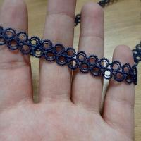 Dentelle fine brodee bleu saphir 