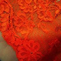 Dentelle fine extensible orange corail 1