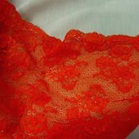 Dentelle fine extensible orange corail 2