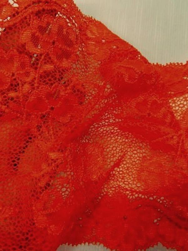 Dentelle fine extensible orange corail 3 