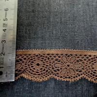 Dentelle guipure fine festonnee moka 2