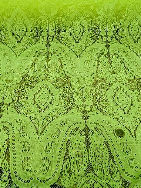 Dentelle jaune chartreuse motif classique 1 