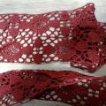 Dentelle large de coton crochete rouge fraise 1