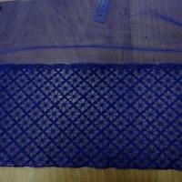 Dentelle lycra broderie croisillons bleu outremer 2