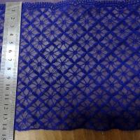 Dentelle lycra broderie croisillons bleu outremer 3