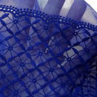 Dentelle lycra broderie croisillons bleu outremer 5 