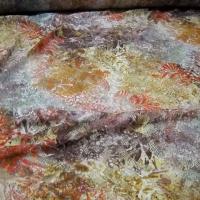 Dentelle motifs fleuris marron ocre 1