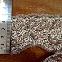 Dentelle ninon broderie marron glace 1