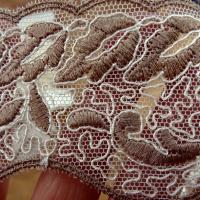 Dentelle ninon broderie marron glace 2