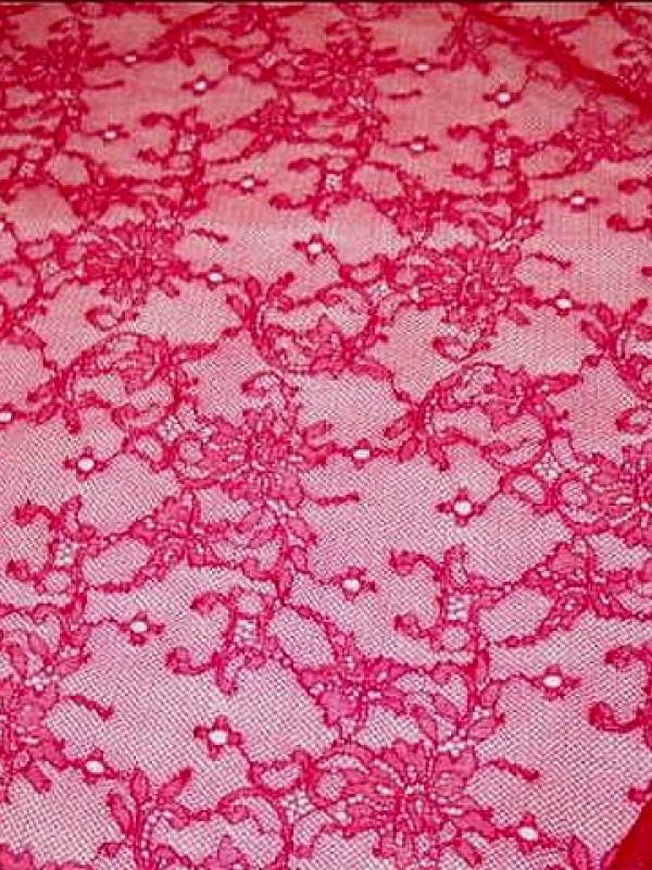 Dentelle resille fine rose rubis 3