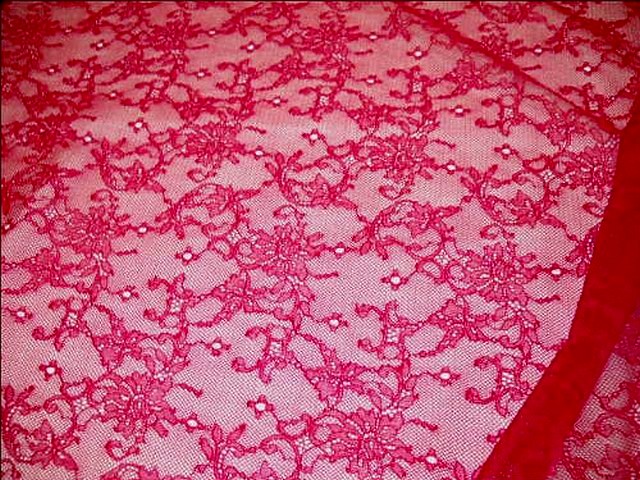 Dentelle resille fine rose rubis 3