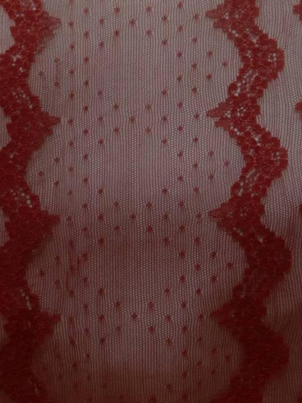 Dentelle resille rouge bordeaux