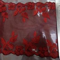 Dentelle resille rouge bourgogne brodee rouge 1 1
