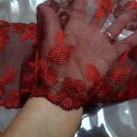 Dentelle resille rouge bourgogne brodee rouge 2 1