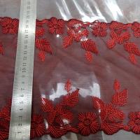 Dentelle resille rouge bourgogne brodee rouge 2 