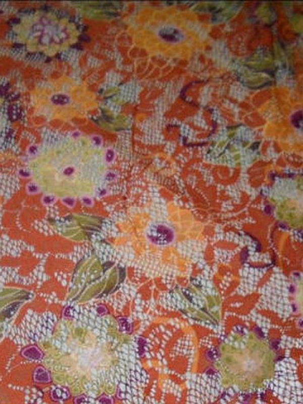 Dentelle resille sienne brulee motif fleuri 5 