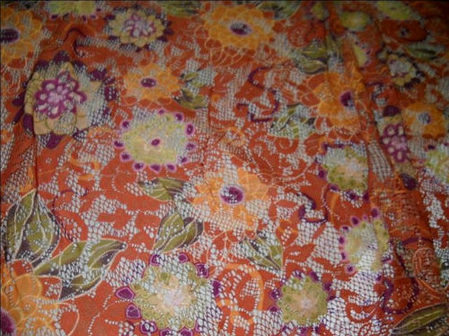 Dentelle resille sienne brulee motif fleuri 5