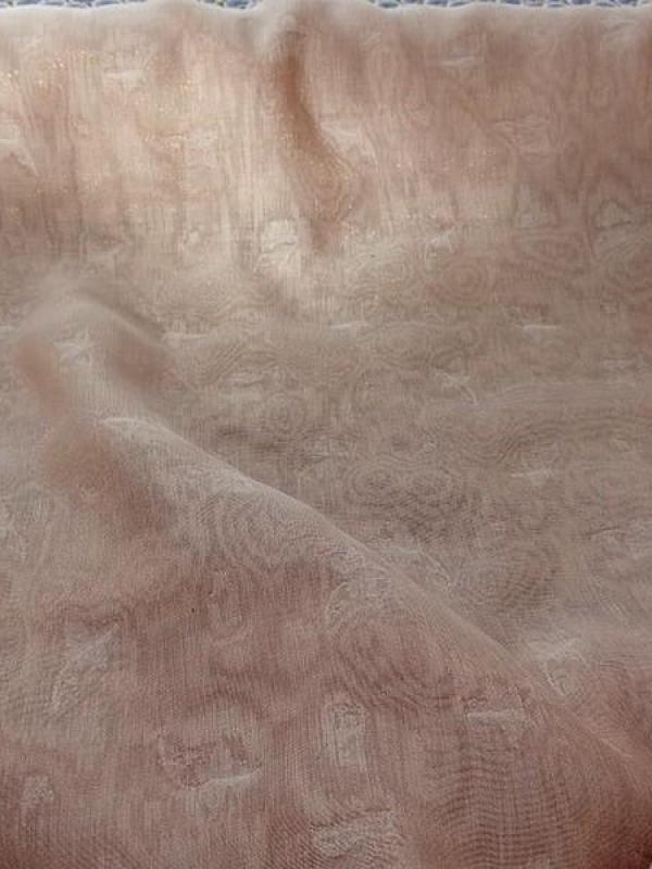 Double voiles d organza et viscose moire corail et blanc casse 6 