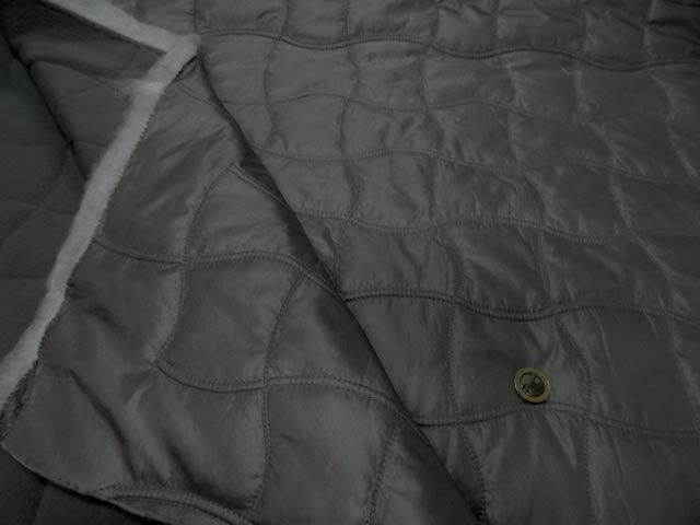 Doublure matelassée grise satin et polaire 1