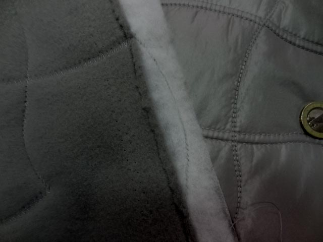 Doublure matelassée grise satin et polaire 3