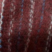 Drap de laine bordeaux fines rayures bleu ciel et blanc casse 5 