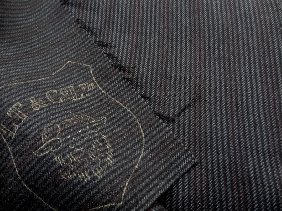 Drap de laine fines rayures gris anthracite bordeaux 1