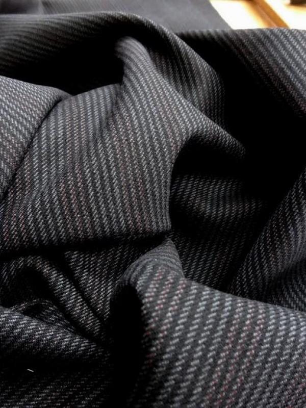 Drap de laine fines rayures gris anthracite bordeaux 3 