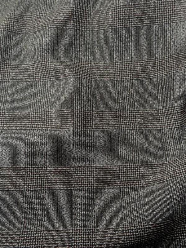 Drap de laine gris bordeaux tisse prince de galles 1