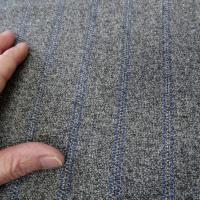 Drap de laine gris chine fines rayures bleu 4 
