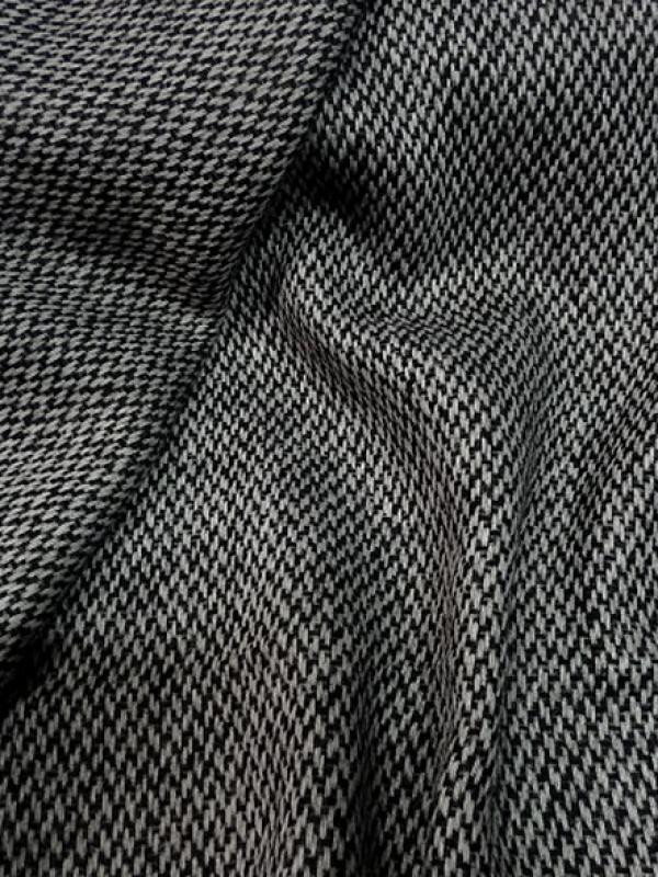Drap de laine motif tisse noir et blanc 2