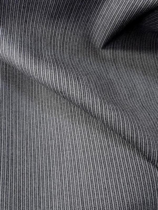 Drap de laine noir gris raye 1 