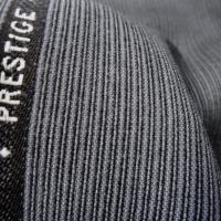 Drap de laine noir gris raye 2 