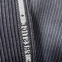 Drap de laine noir gris raye 3 