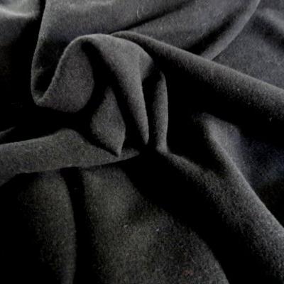 Drap de laine noir uni 01