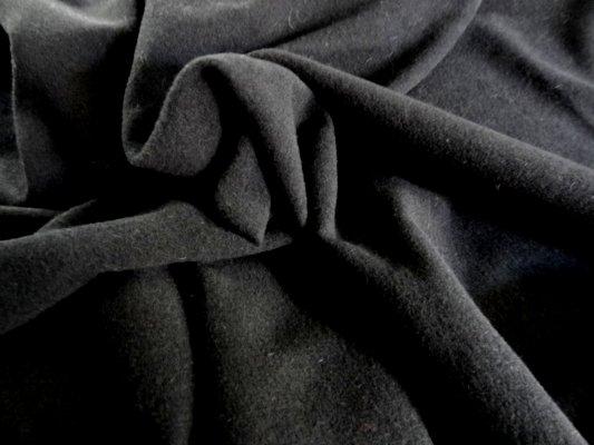 Drap de laine noir uni 01