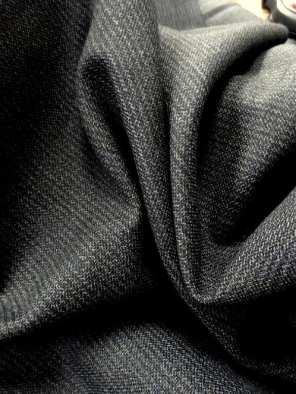Drap de laine raye gris anthracite et gris bleute 1