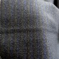Drap de laine raye gris bleute et kaki 3 