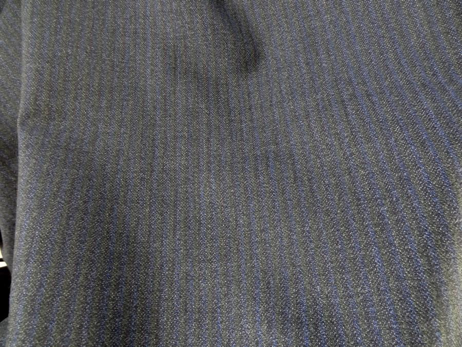 Drap de laine raye gris bleute et kaki 4