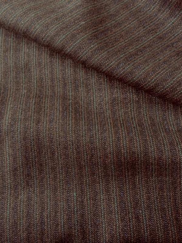 Drap de laine raye marron rouille bleu vert 1