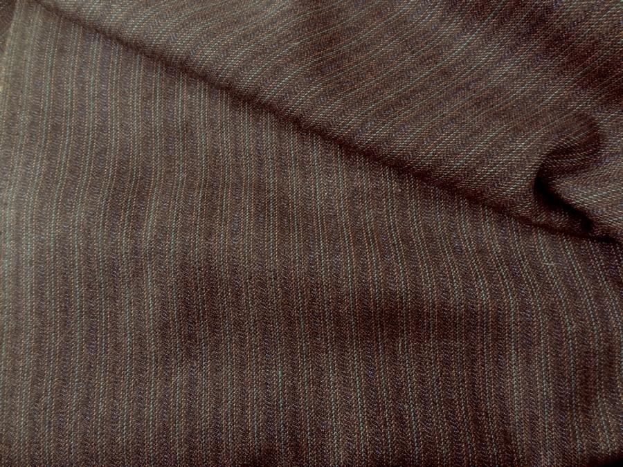 Drap de laine raye marron rouille bleu vert 1