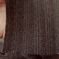 Drap de laine raye marron rouille bleu vert 3