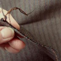 Drap de laine raye marron rouille bleu vert 5