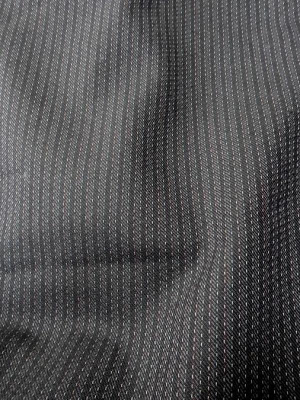 Drap de laine rayures noir anthracite 1 