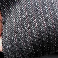 Drap de laine rayures noir anthracite 5 