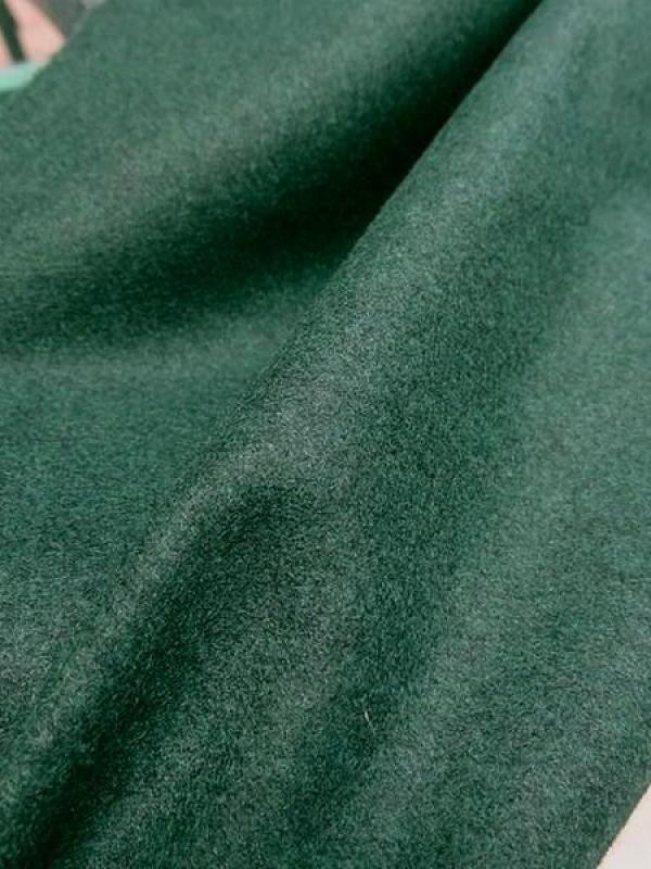 Drap de laine vert sapin legerement chine 1 