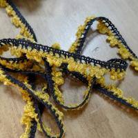 galon picot velours chenillé ocre-café